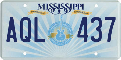 MS license plate AQL437