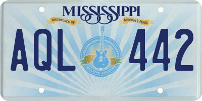 MS license plate AQL442