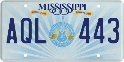 MS license plate AQL443