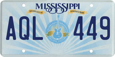 MS license plate AQL449