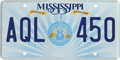 MS license plate AQL450