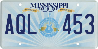 MS license plate AQL453