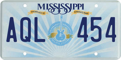MS license plate AQL454