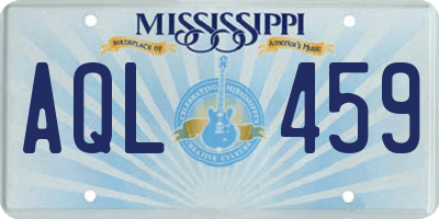 MS license plate AQL459