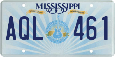 MS license plate AQL461