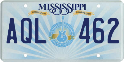 MS license plate AQL462