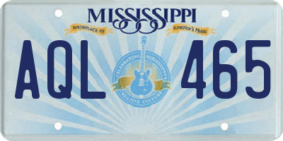 MS license plate AQL465