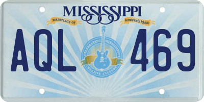 MS license plate AQL469