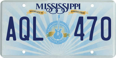 MS license plate AQL470