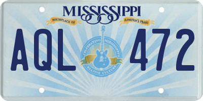 MS license plate AQL472