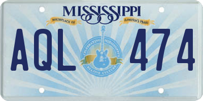 MS license plate AQL474