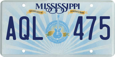 MS license plate AQL475