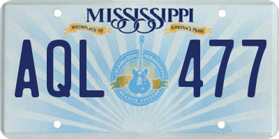 MS license plate AQL477