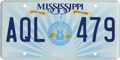 MS license plate AQL479