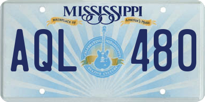 MS license plate AQL480