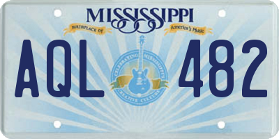 MS license plate AQL482