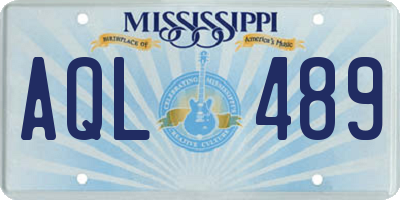MS license plate AQL489