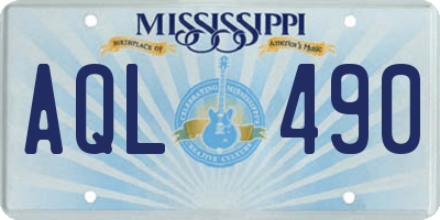 MS license plate AQL490