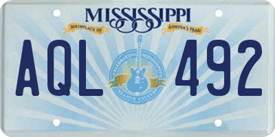 MS license plate AQL492
