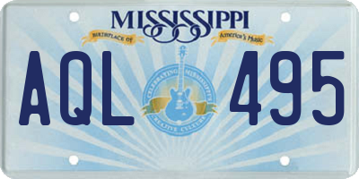 MS license plate AQL495