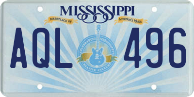 MS license plate AQL496