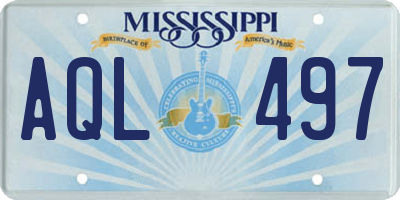 MS license plate AQL497
