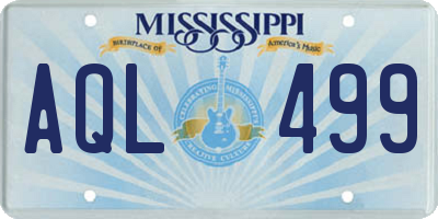MS license plate AQL499