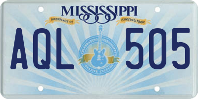 MS license plate AQL505