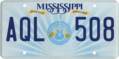 MS license plate AQL508
