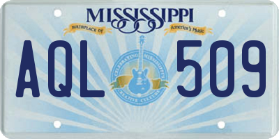MS license plate AQL509