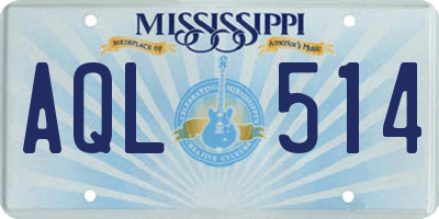 MS license plate AQL514