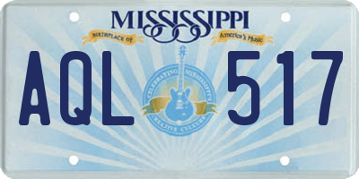 MS license plate AQL517