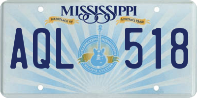 MS license plate AQL518