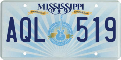 MS license plate AQL519