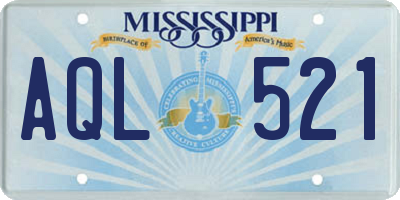 MS license plate AQL521