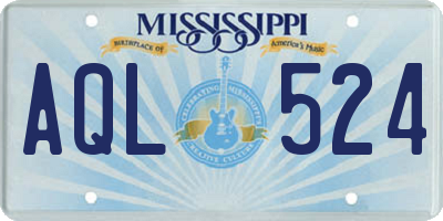 MS license plate AQL524