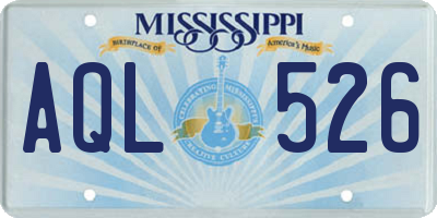 MS license plate AQL526