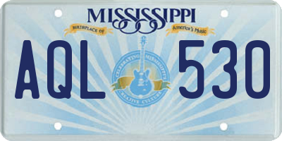 MS license plate AQL530