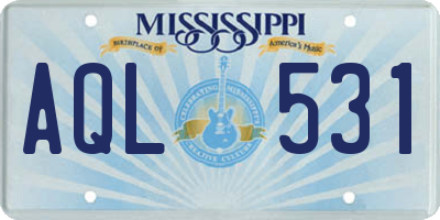 MS license plate AQL531