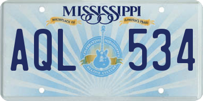 MS license plate AQL534