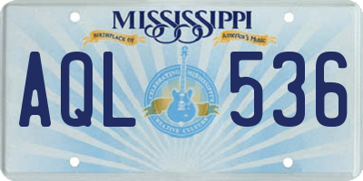 MS license plate AQL536