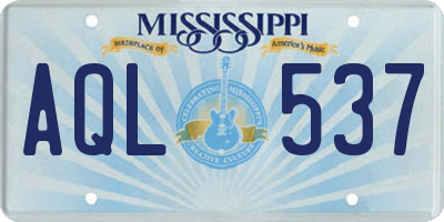 MS license plate AQL537