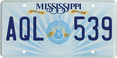 MS license plate AQL539