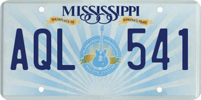 MS license plate AQL541