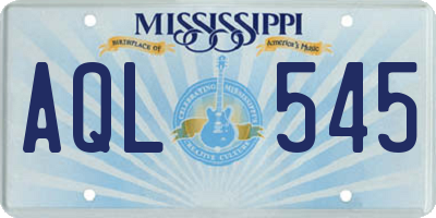 MS license plate AQL545