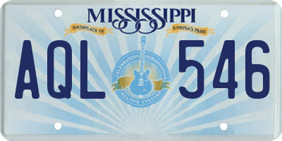 MS license plate AQL546
