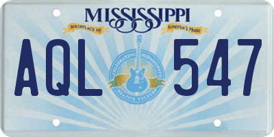 MS license plate AQL547