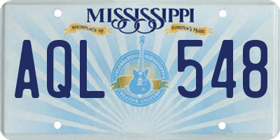 MS license plate AQL548