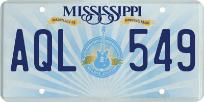 MS license plate AQL549