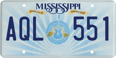 MS license plate AQL551